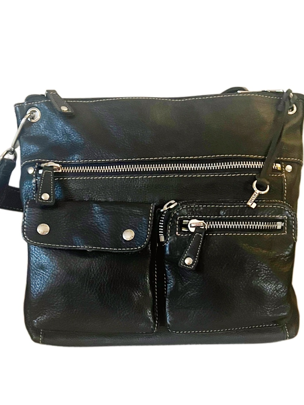 Cole Haan Vintage Black Leather Crossbody Shoulder Bag